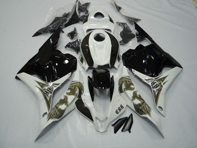 09-12 Black Gold and White CBR600RR Fairings