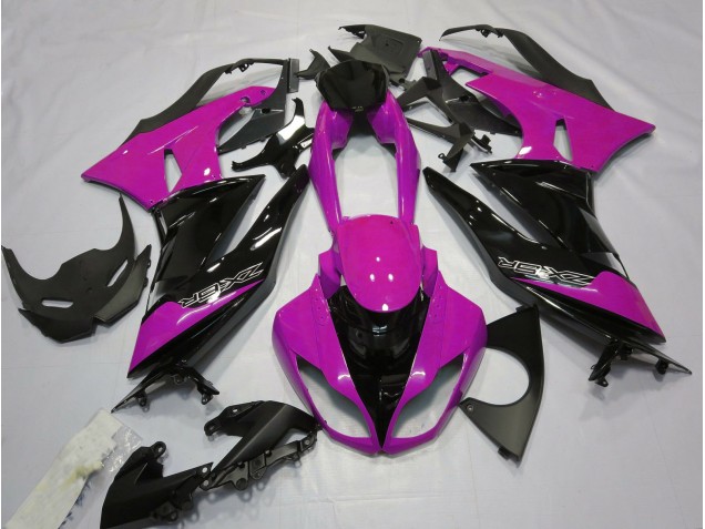 09-12 Gloss Pink and Black ZX6R Fairings