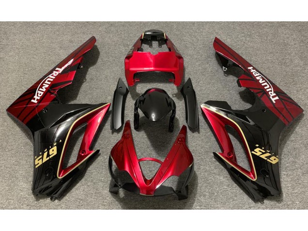 09-12 Gloss Red and Black Daytona 675 Fairings