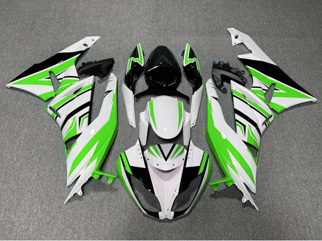 09-12 Green White and Black Zag ZX6R Fairings