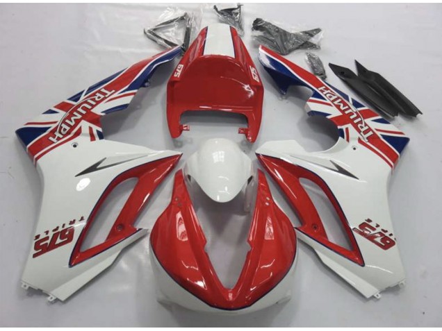 09-12 Red and White Daytona 675 Fairings