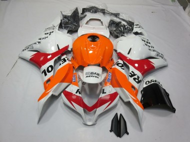 09-12 White Orange Repsol CBR600RR Fairings