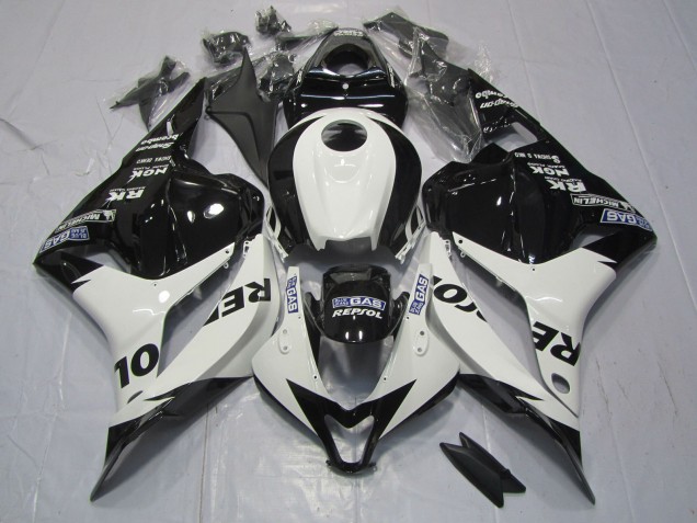 09-12 White and Black Repsol CBR600RR Fairings