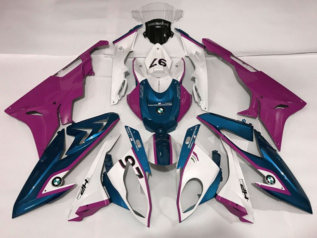 09-14 Alien Blue and White S1000RR Fairings