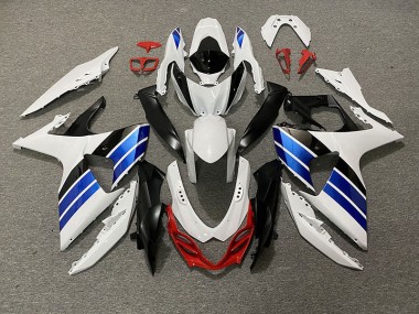 09-16 Gloss White Blue Black and Red GSXR 1000 Fairings