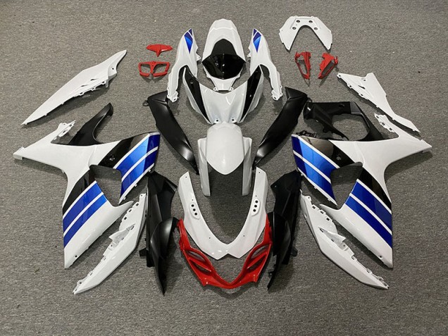 09-16 Gloss White Blue Black and Red GSXR 1000 Fairings