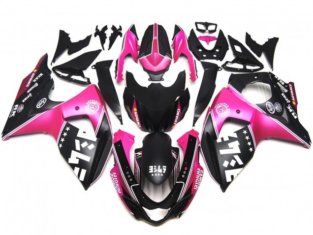 09-16 Matte Pink Custom Logos GSXR 1000 Fairings