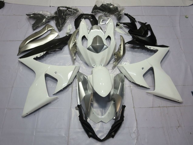 09-16 Silver and White GSXR 1000 Fairings