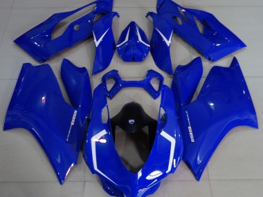 11-14 Gloss Blue & White Ducati 1199 Fairings