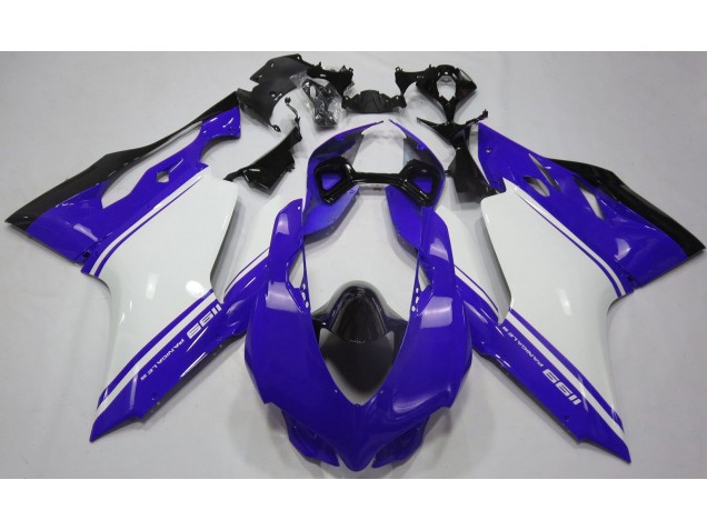 11-14 Gloss Blue White and Black Ducati 1199 Fairings