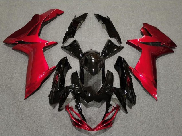 11-24 Gloss Black and Lava Red GSXR 600-750 Fairings
