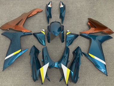 11-24 Gloss Light Blue and Orange GSXR 600-750 Fairings