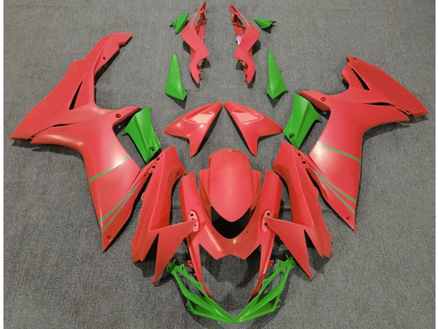 11-24 Matte Grapefruit Red & Green GSXR 600-750 Fairings