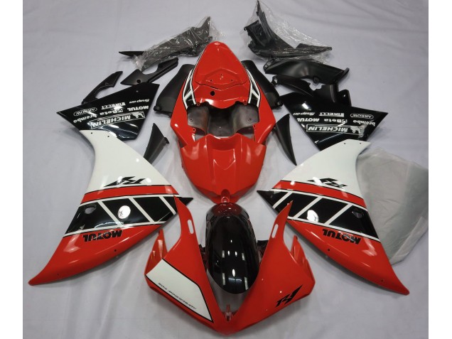 12-14 Gloss Red White and Black R1 Fairings
