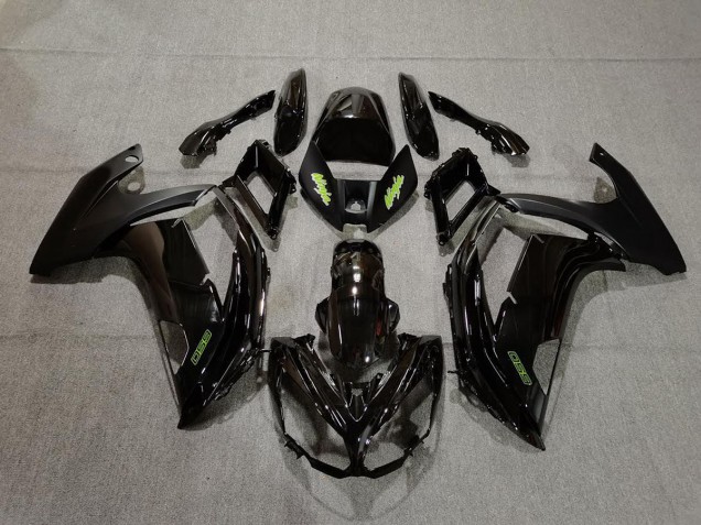 12-16 Black and Green Ninja 650R Fairings