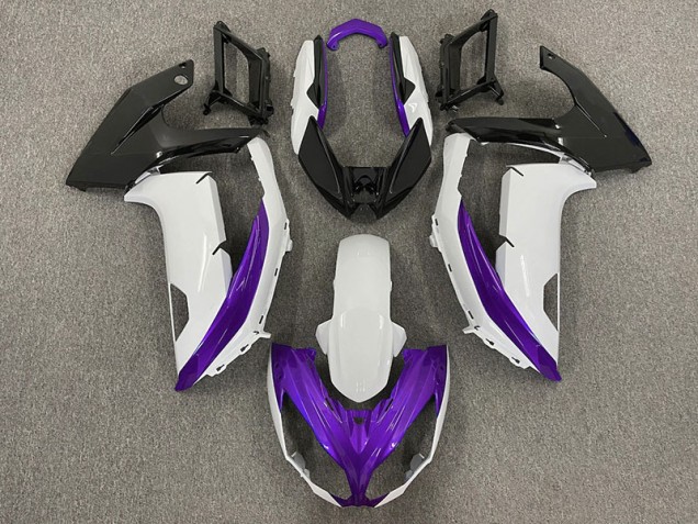 12-16 Gloss White & Purple Ninja 650R Fairings
