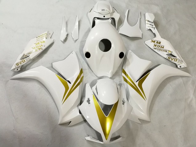 12-16 White and Gold CBR1000RR Fairings