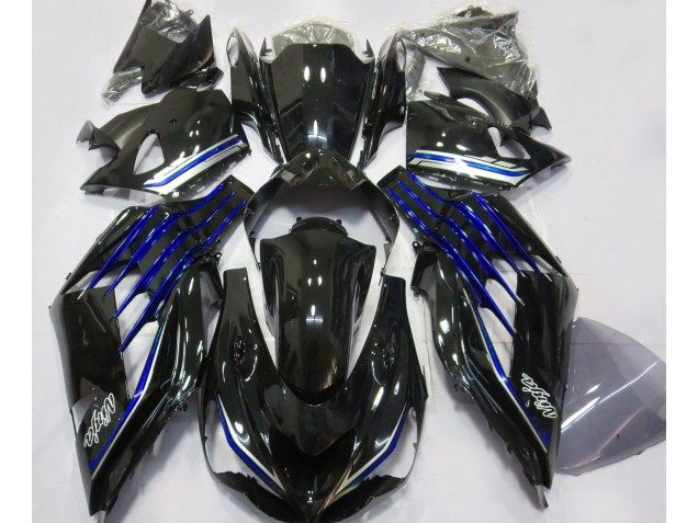 12-21 Gloss Black & Blue ZX14R Fairings
