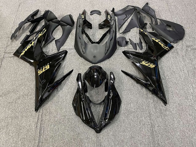 13-16 Gloss Black w Gold Daytona 675 Fairings