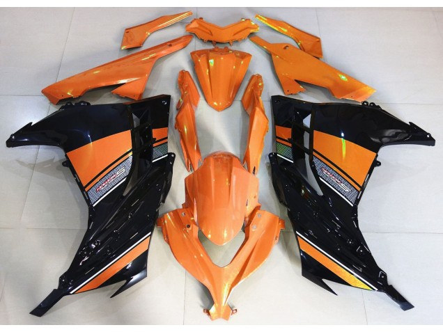 13-18 Sunrise Orange and Black Ninja 300 Fairings