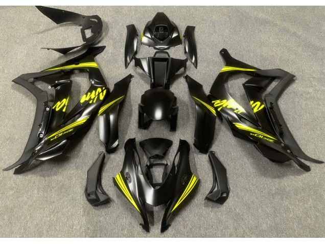 16-19 Satin Black & Yellow ZX10R Fairings