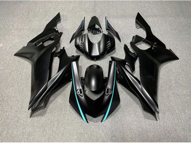 17-21 Matte Black & Teal Accents R6 Fairings