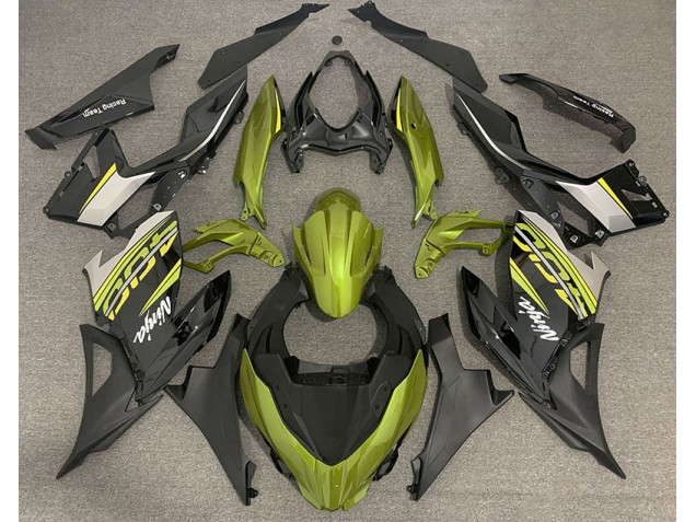 18-23 Liquid Yellow and Grey Ninja 400 Fairings