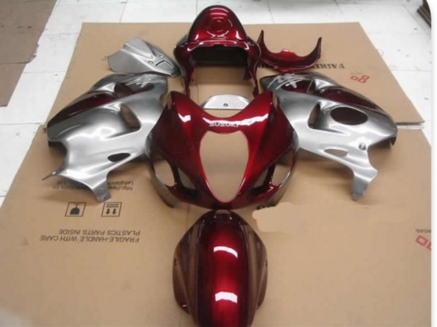 97-07 Red D Silver GSXR 1300 Hayabusa Fairings