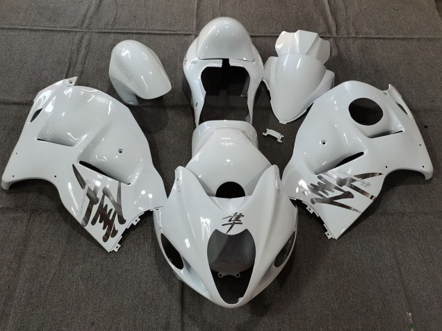 97-07 White Gloss OEM Style with Silver Decals GSXR 1300 Hayabusa Fairings