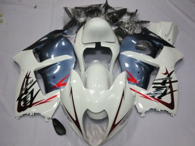 97-07 White and Dusty Blue GSXR 1300 Hayabusa Fairings
