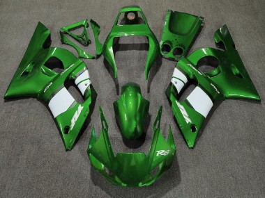 98-02 Deep Green & White R6 Fairings