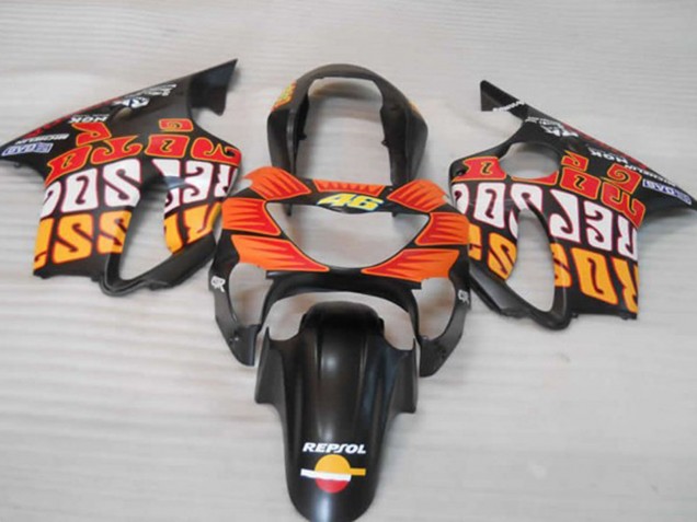 99-00 Matte Orange Black and Red CBR600 F4 Fairings