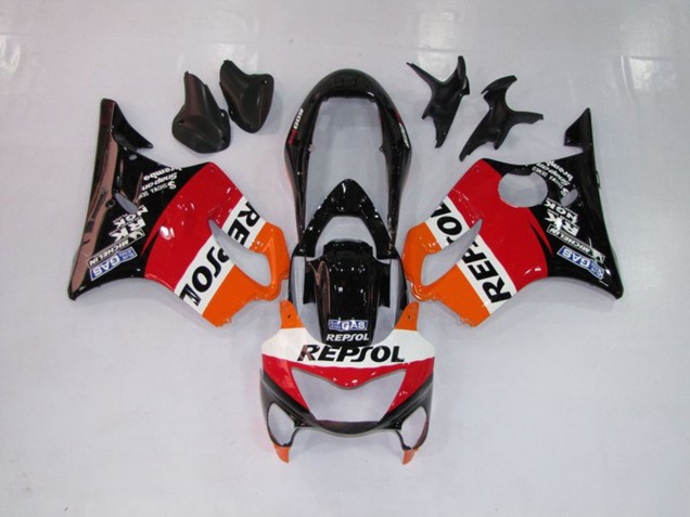 99-00 Repsol Red Orange and Black CBR600 F4 Fairings